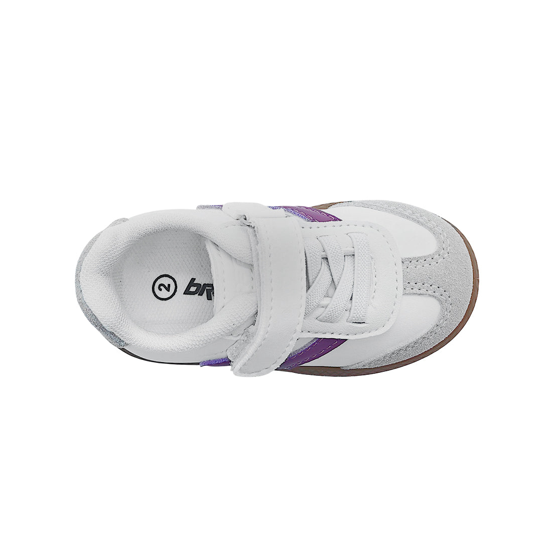 Sneakers Lucky para infante color blanco y fucsia