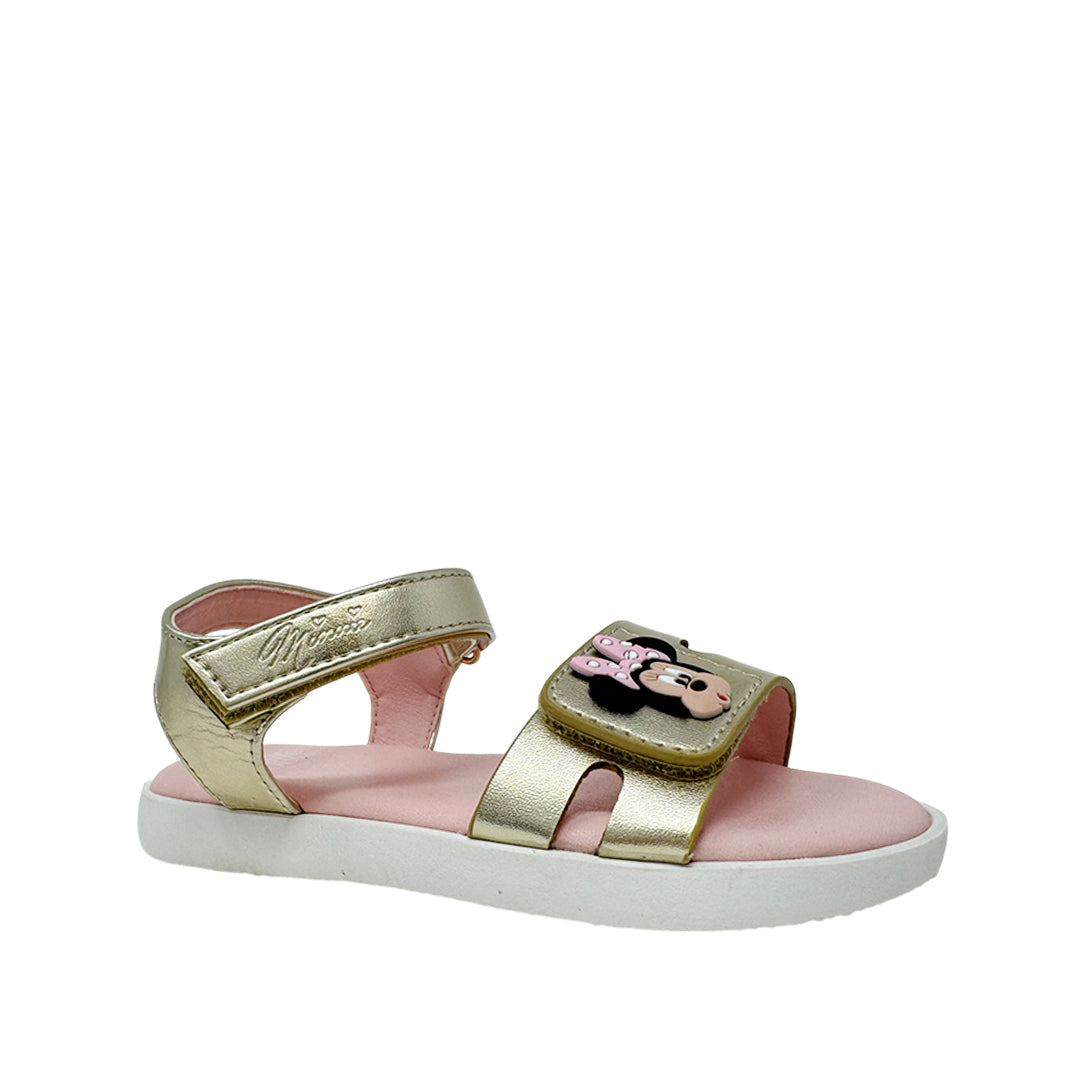 Sandalias Minnie para niña color dorado