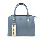 Cartera satchel Mae para mujer color celeste
