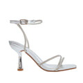 Sandalias de tacón Wilda para mujer color plateado