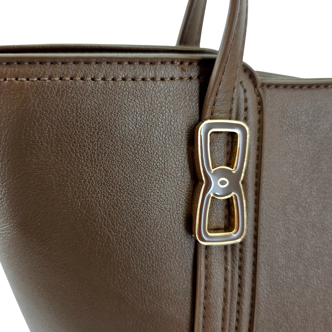 Cartera tote Yeriely para mujer color chocolate