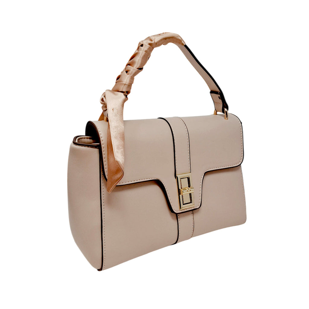 Cartera satchel Ellie para mujer color nude