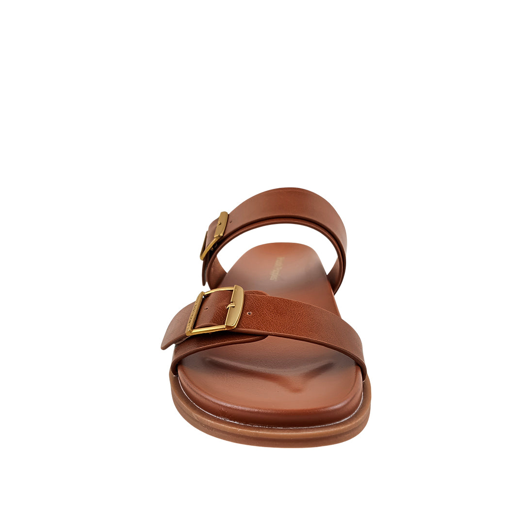 Sandalias flats Darci 3 para mujer color tan