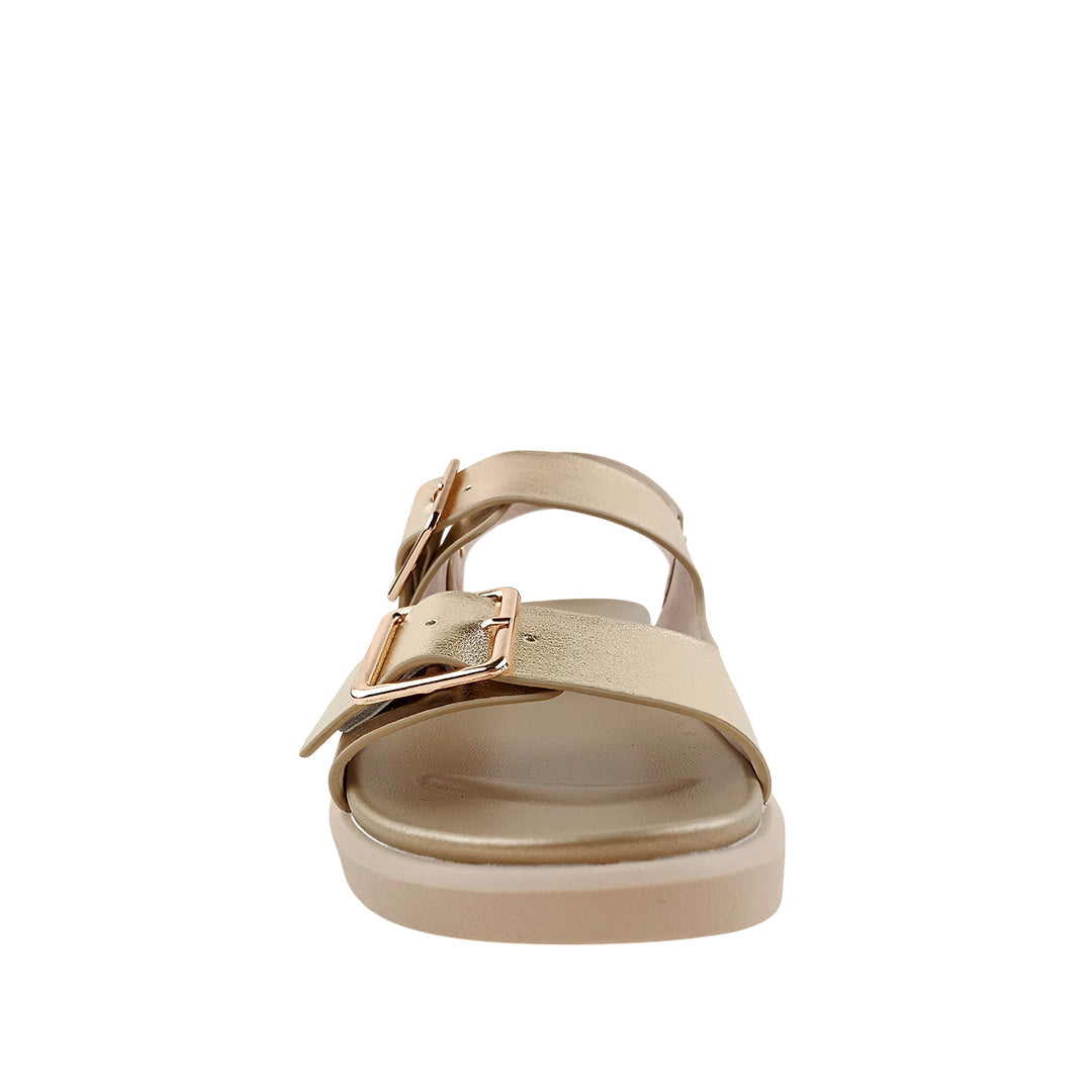 Sandalias flats Valia para mujer color dorado