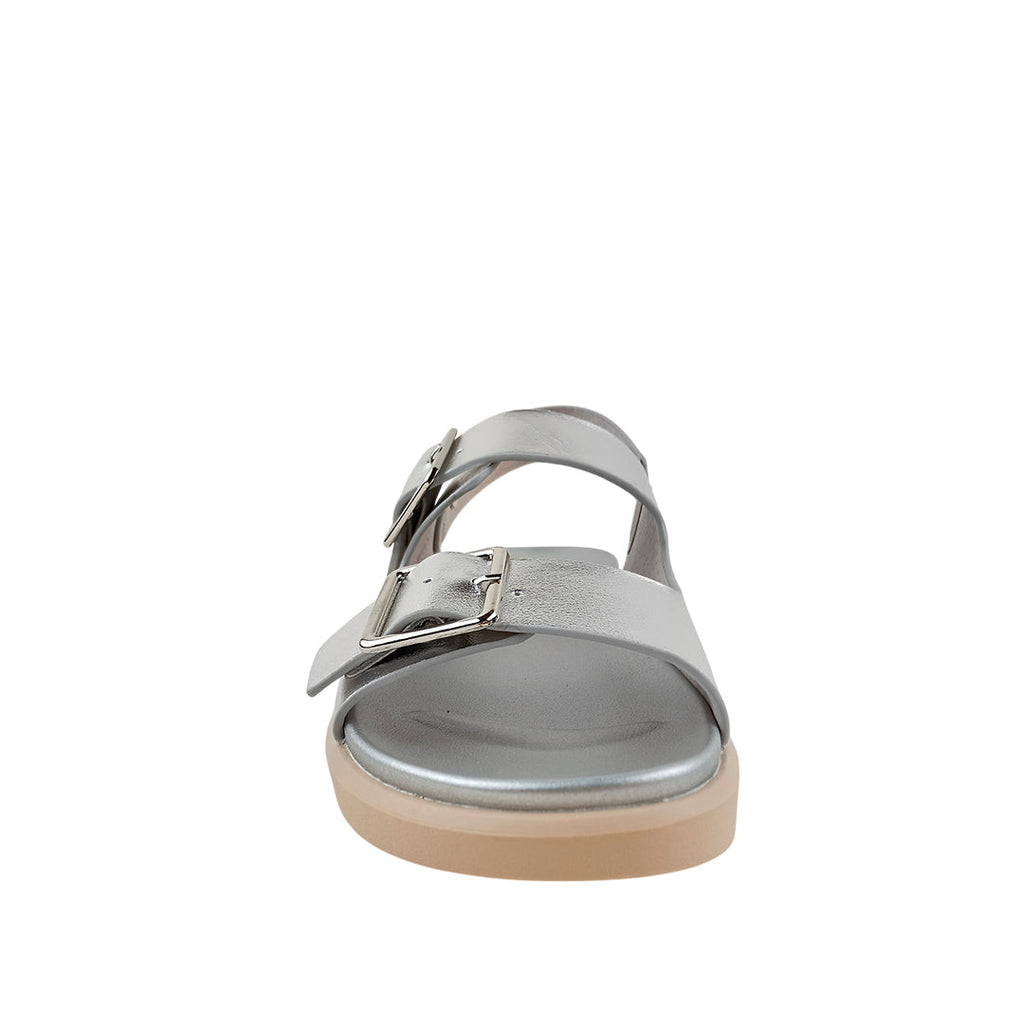 Sandalias flats Valia para mujer color plateado