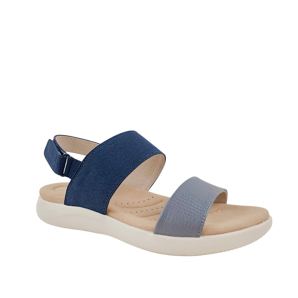 Sandalias flats Denisse 2 para mujer color navy