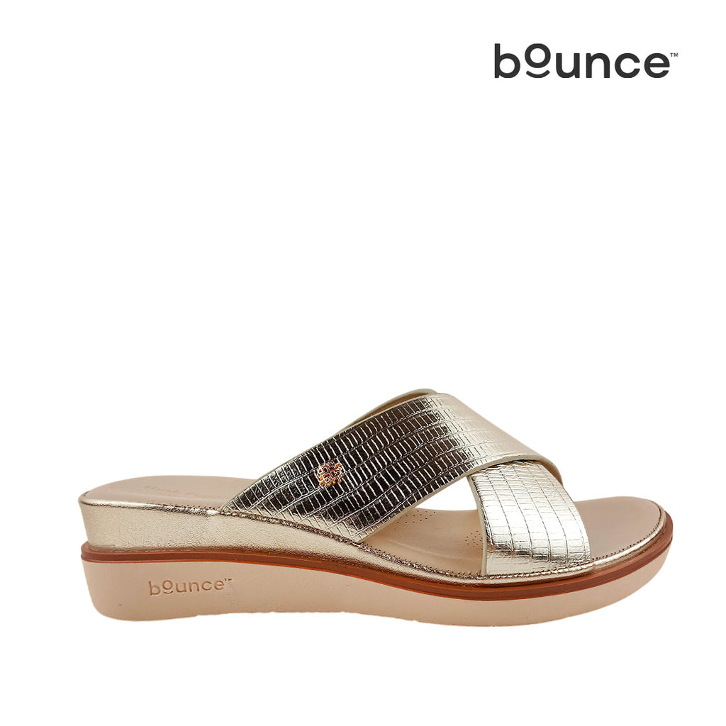 Sandalias de cuña Shasta para mujer color dorado