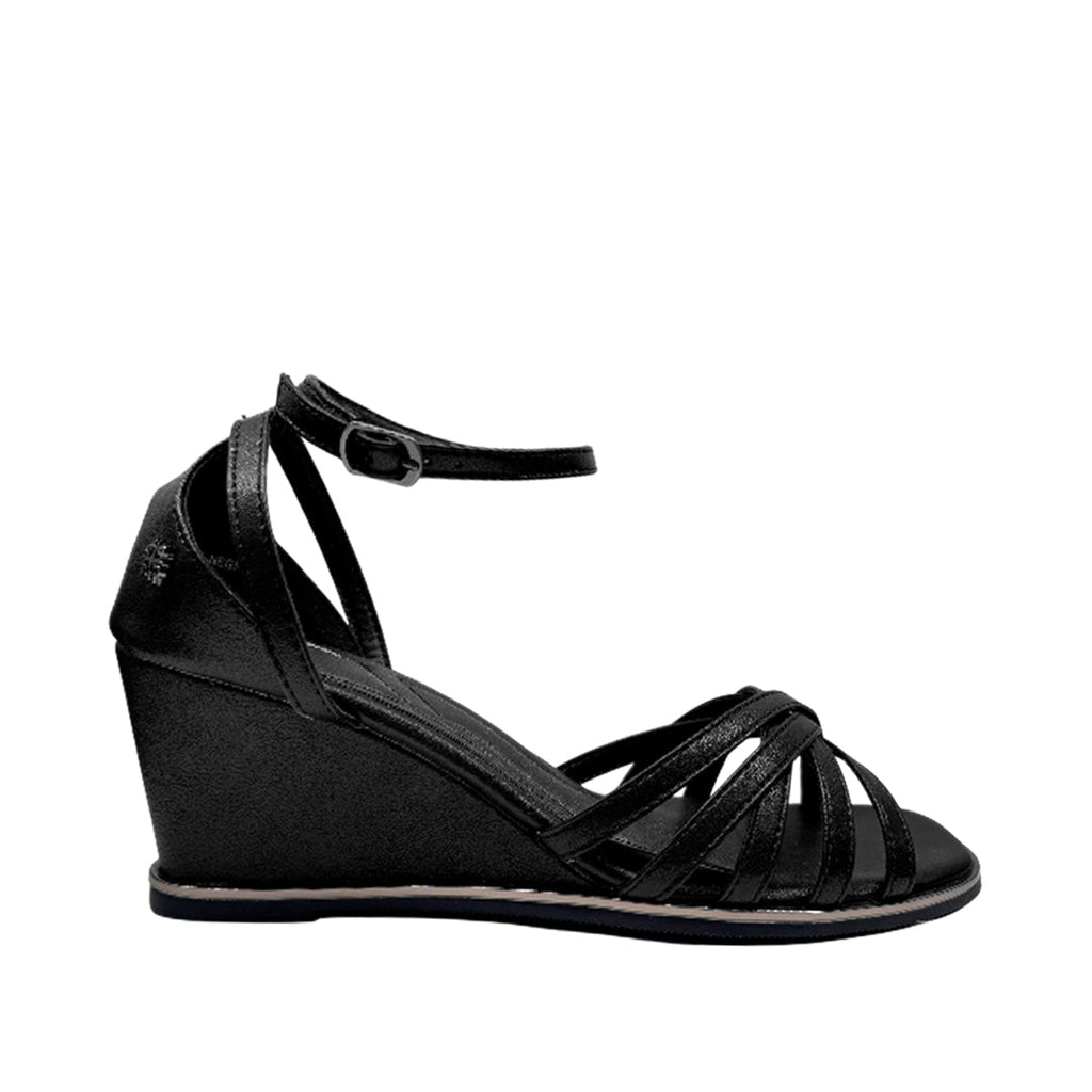 Sandalias de cuña Nathy para mujer color negro