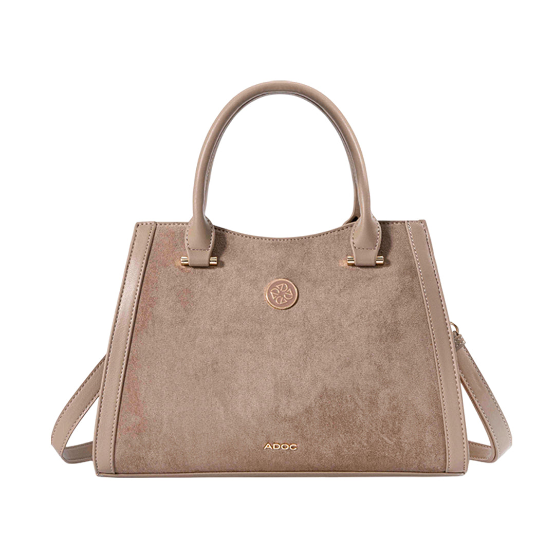 Cartera satchel Zilia para mujer color arena