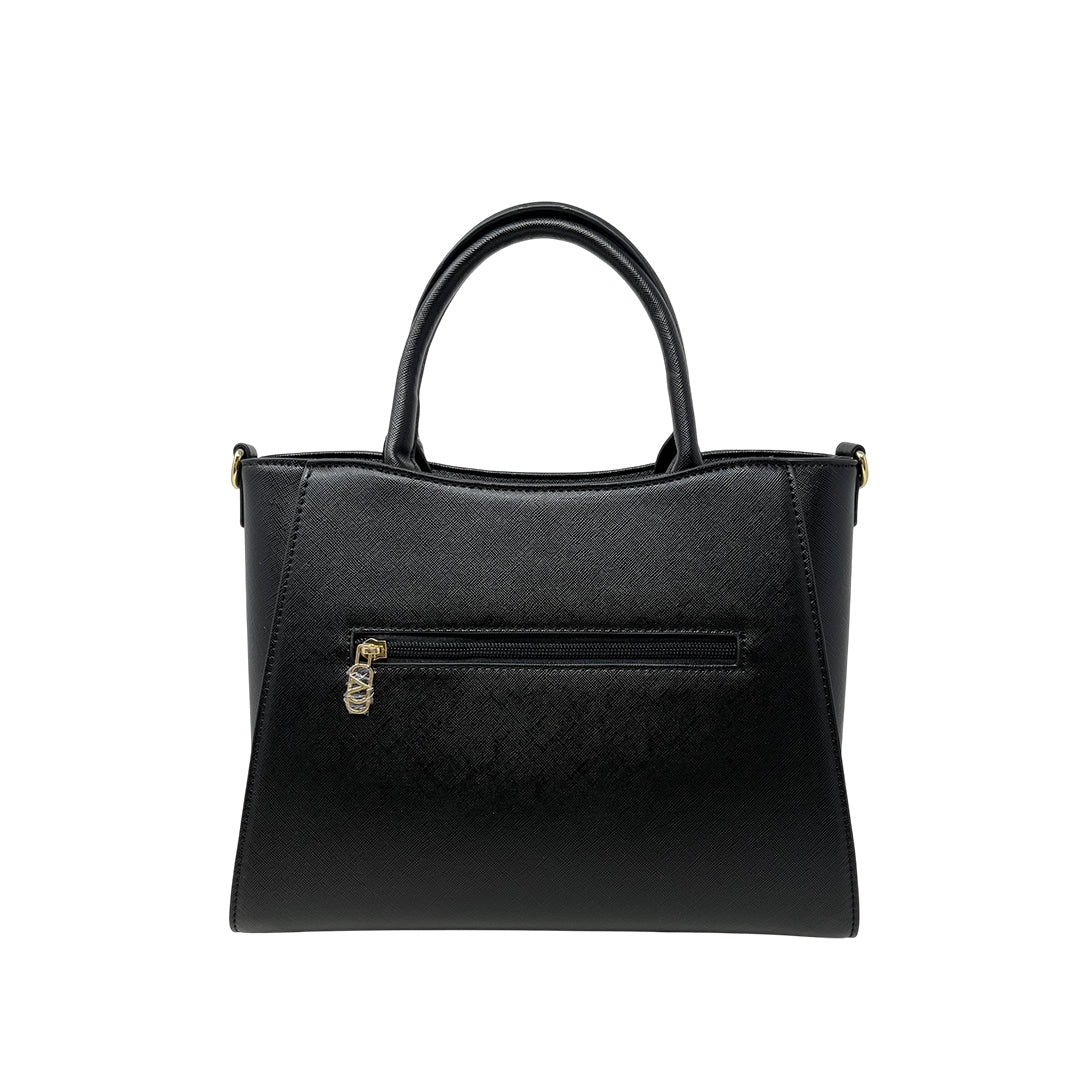 Cartera satchel Uga para mujer color negro