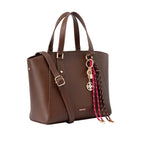 Cartera satchel Velia para mujer color café