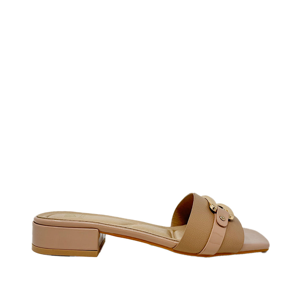 Sandalias de tacón Yoshida para mujer color nude