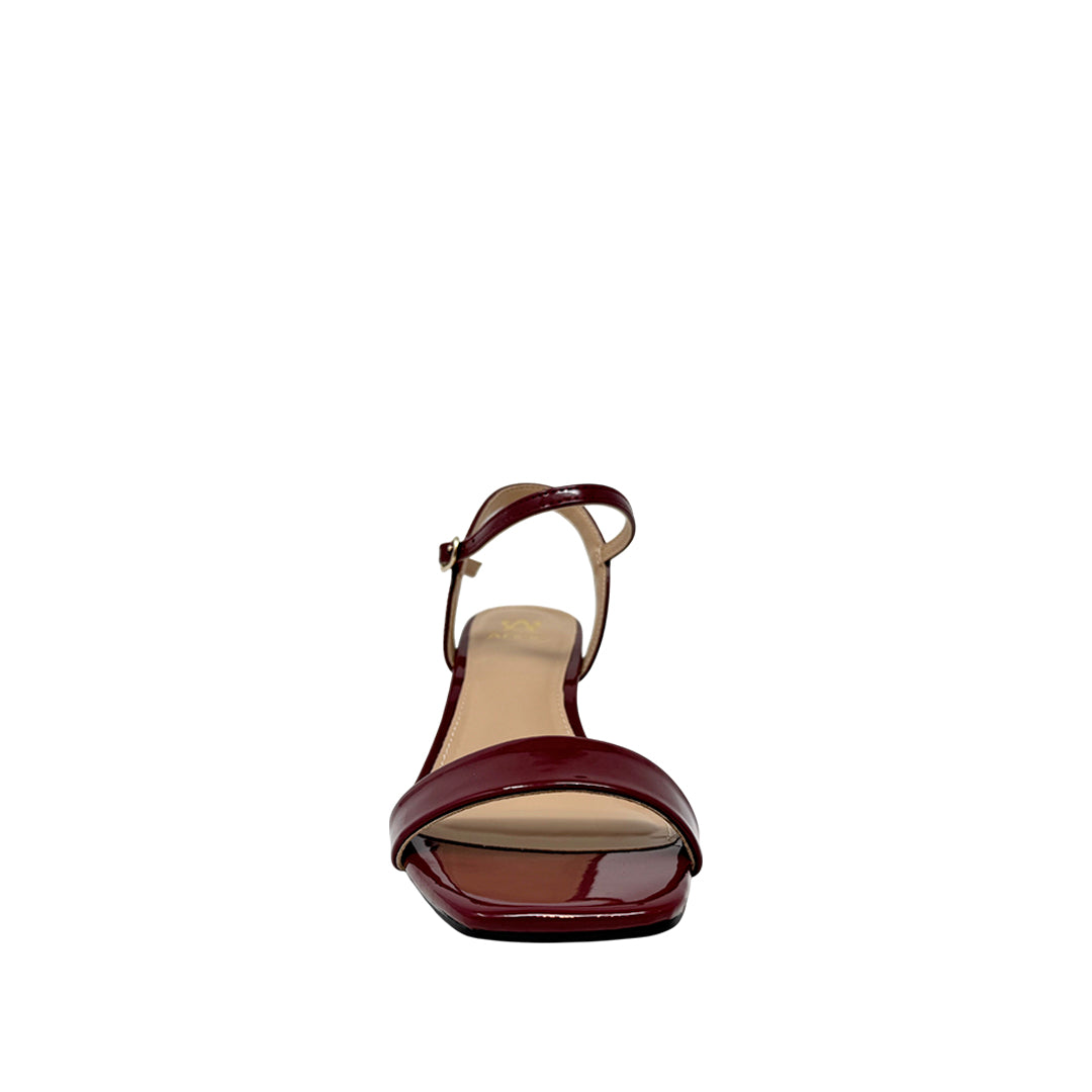 Sandalias de tacón Birdiee para mujer color vino
