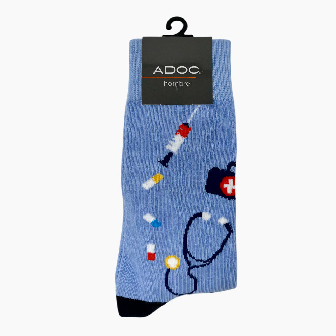 Calcetines Doctor unisex color celeste