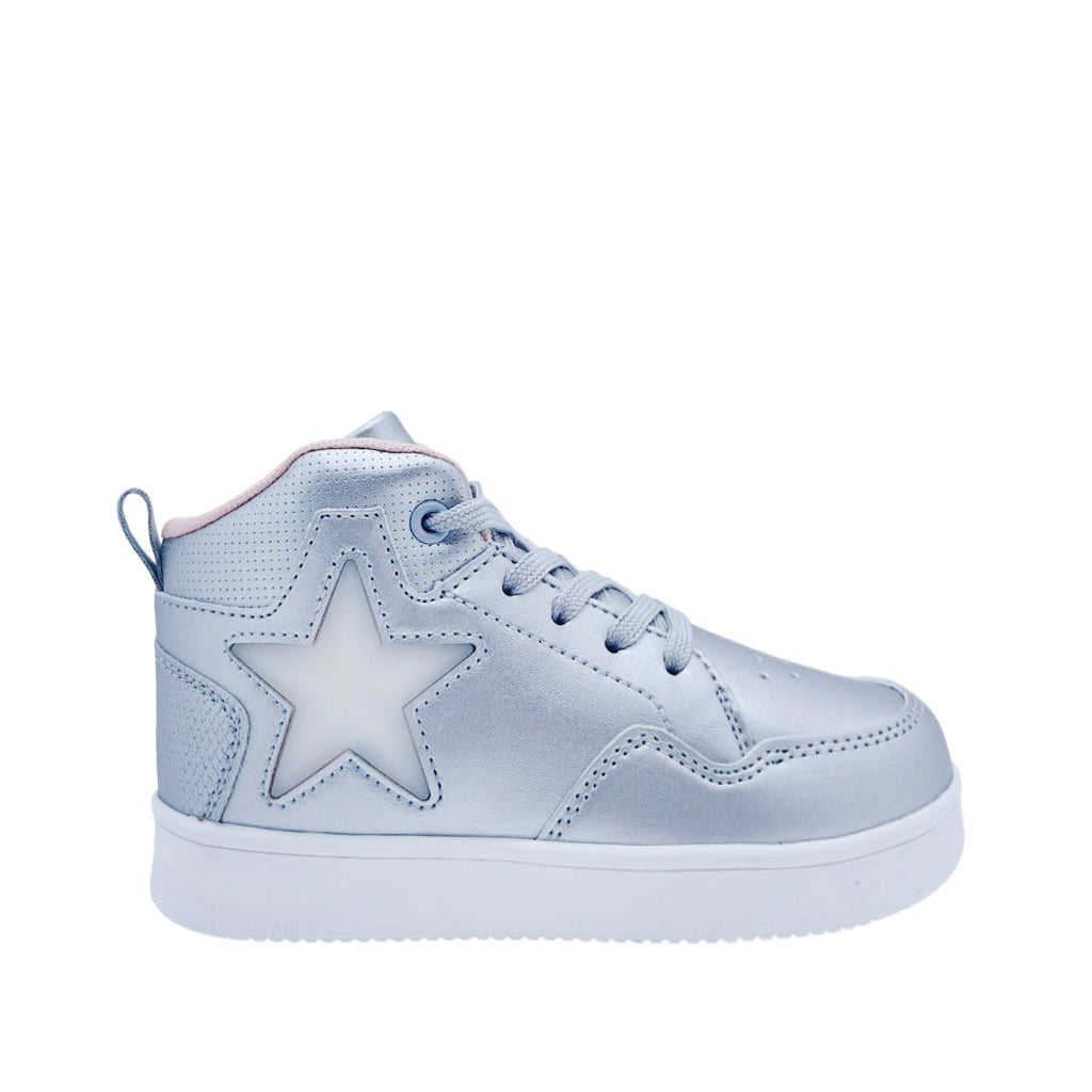 Sneakers Dani para niña color plateado
