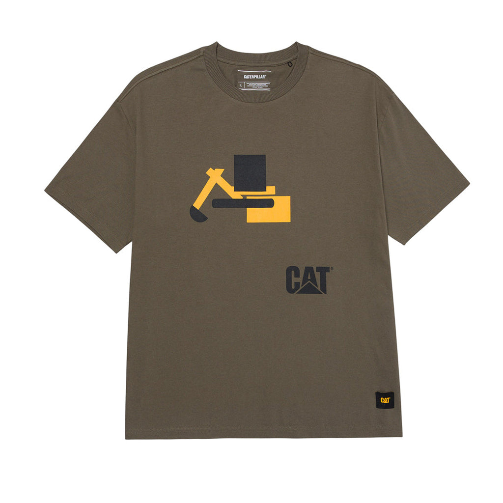 Camiseta Relaxed Geo Excavator para hombre color olivo