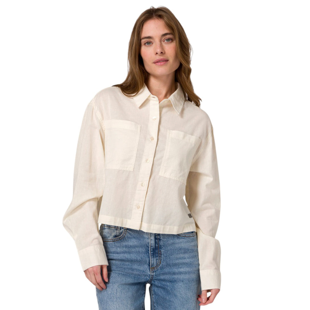 Camisa Lightweight Cropped para mujer color blanco