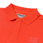 Camisa polo Cat Logo Pique para hombre color anaranjado
