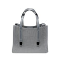 Cartera satchel Vicky para mujer color plateado