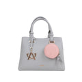 Cartera satchel Alora para mujer color gris