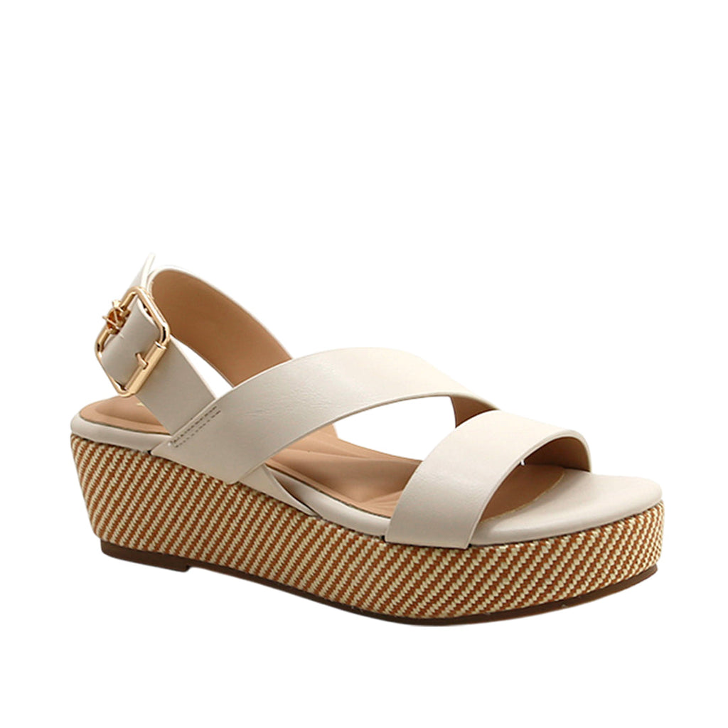 Sandalias de cuña Calari para mujer color nude