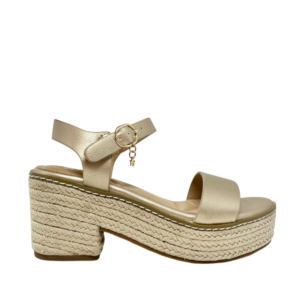 Sandalias de tacón Camila para mujer color dorado