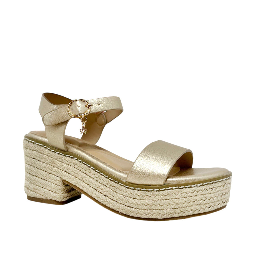 Sandalias de tacón Camila para mujer color dorado
