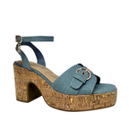 Sandalias de tacón Lena para mujer color denim