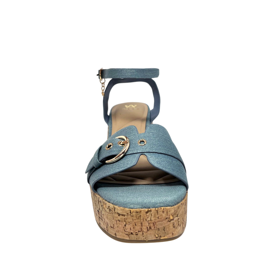Sandalias de tacón Lena para mujer color denim
