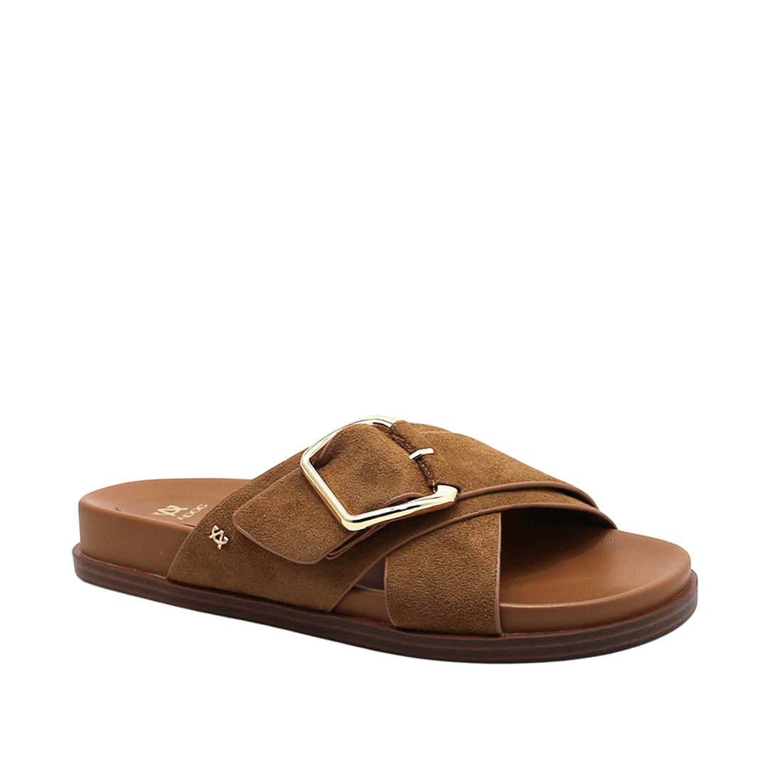 Sandalias flats Isha para mujer color arena
