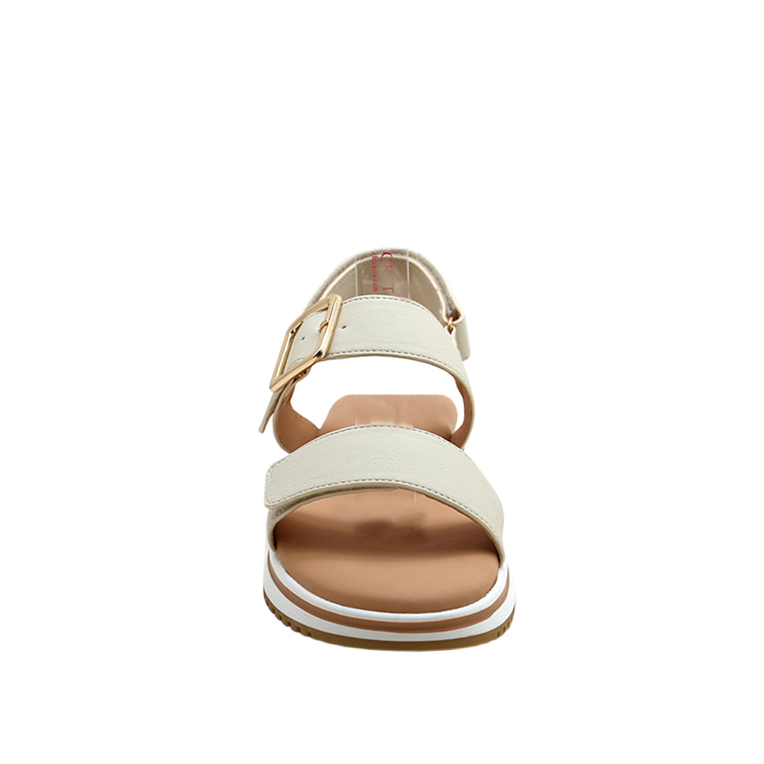 Sandalias de cuña Frida para mujer color hueso