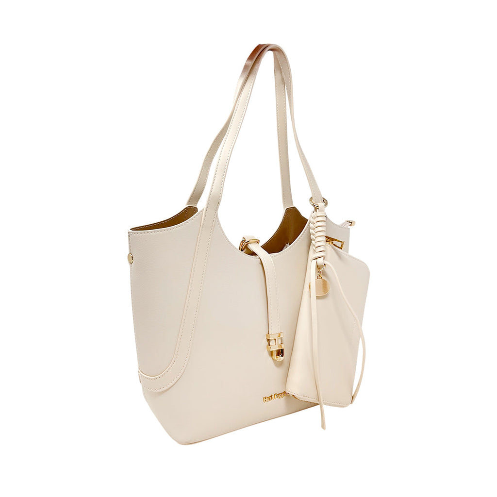 Cartera satchel Agnes para mujer color beige