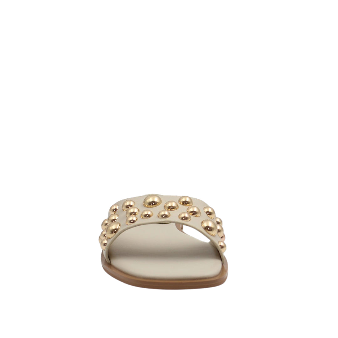 Sandalias flats Gia para mujer color hueso