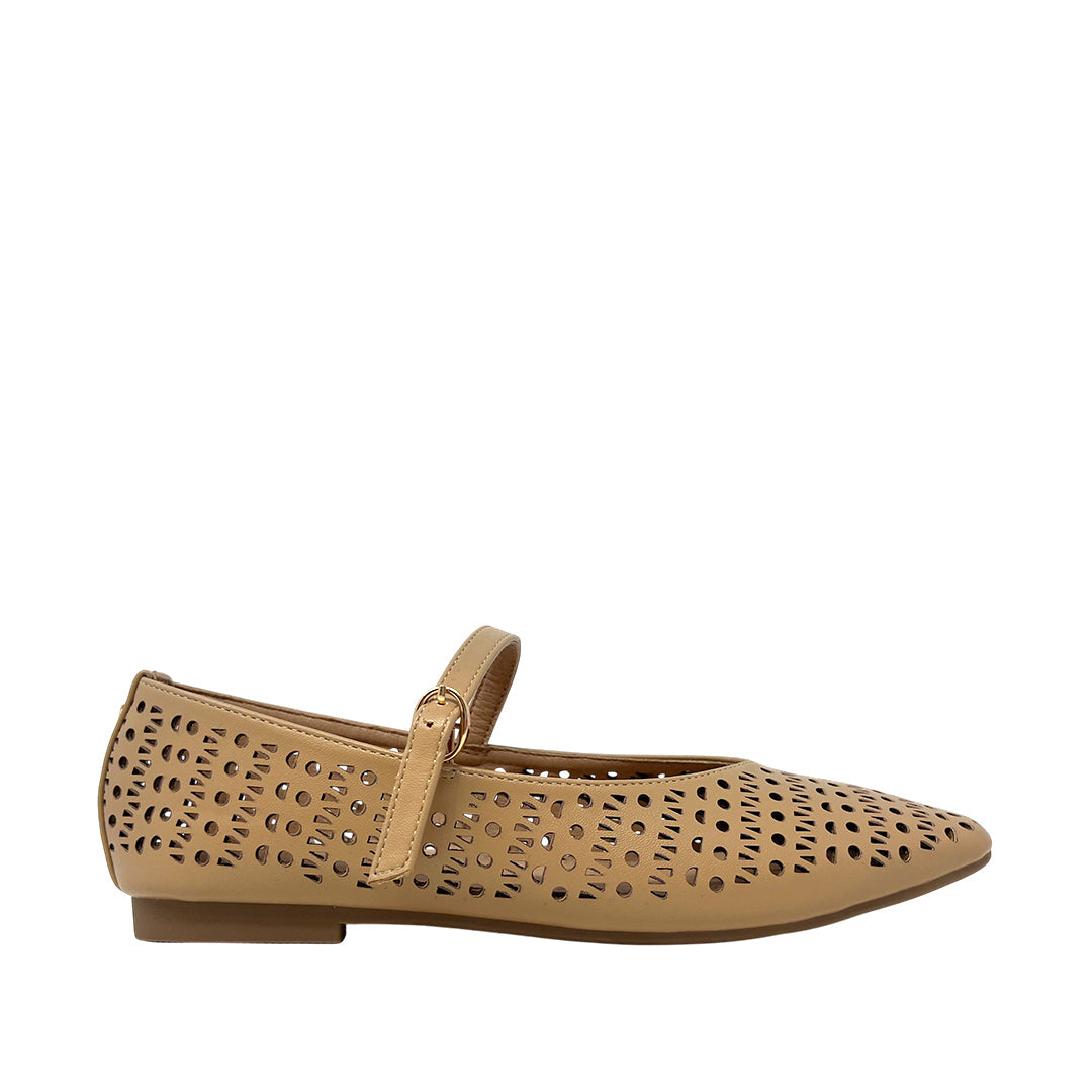 Flats Gianni para mujer color nude