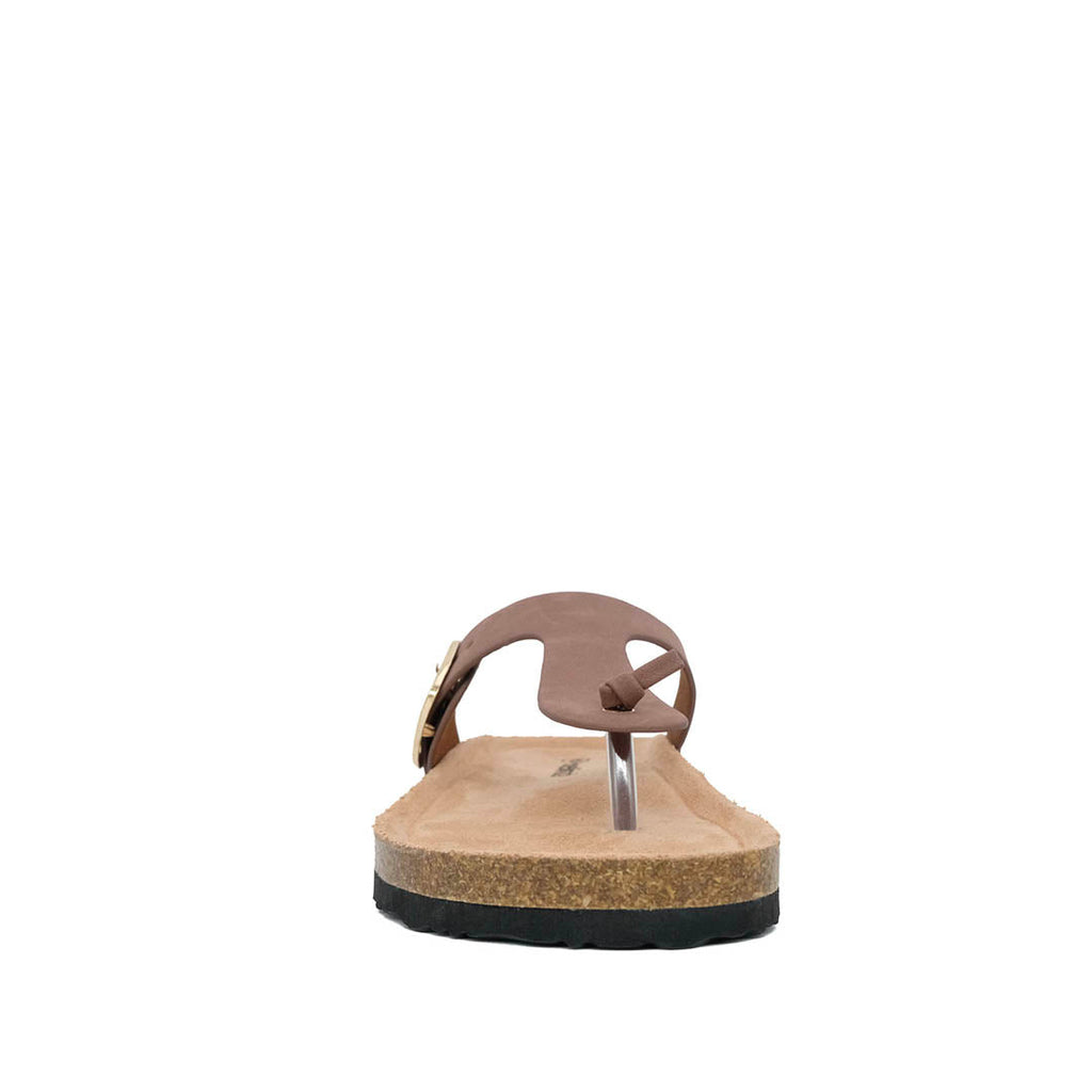 Sandalias Flats Gize para mujer color café