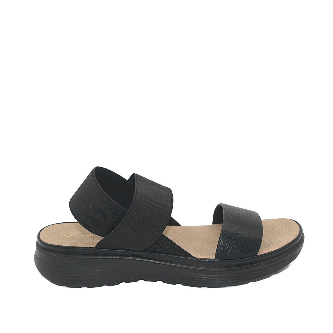 Sandalias Flats Laura para mujer color negro