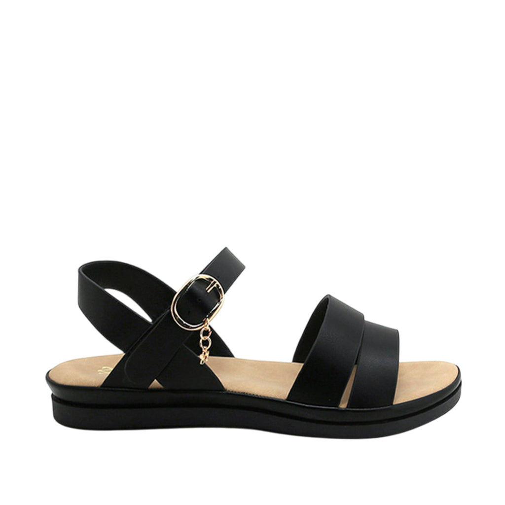 Sandalias flats Dalila para mujer color negro