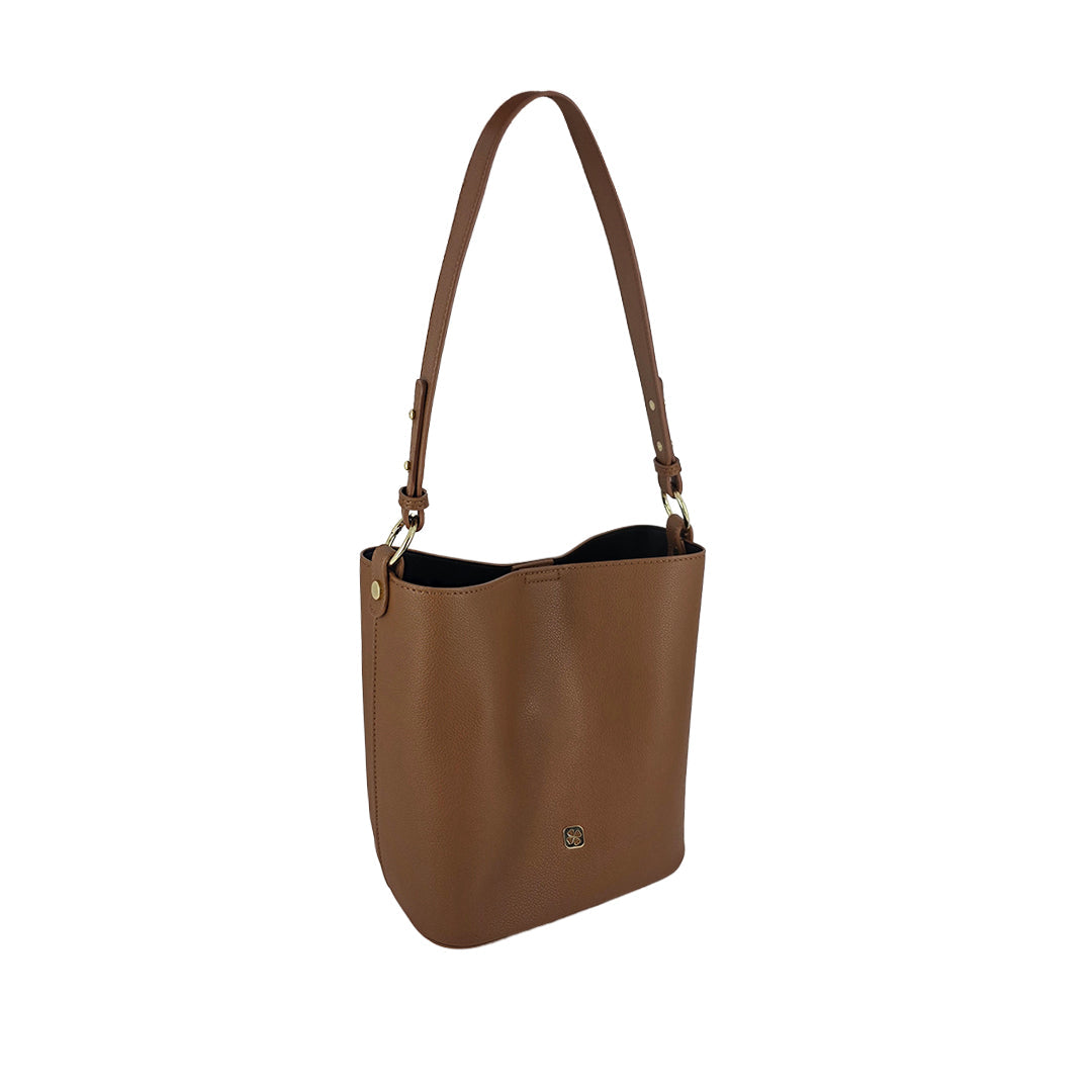 Cartera Satchel Louisse para mujer color tan