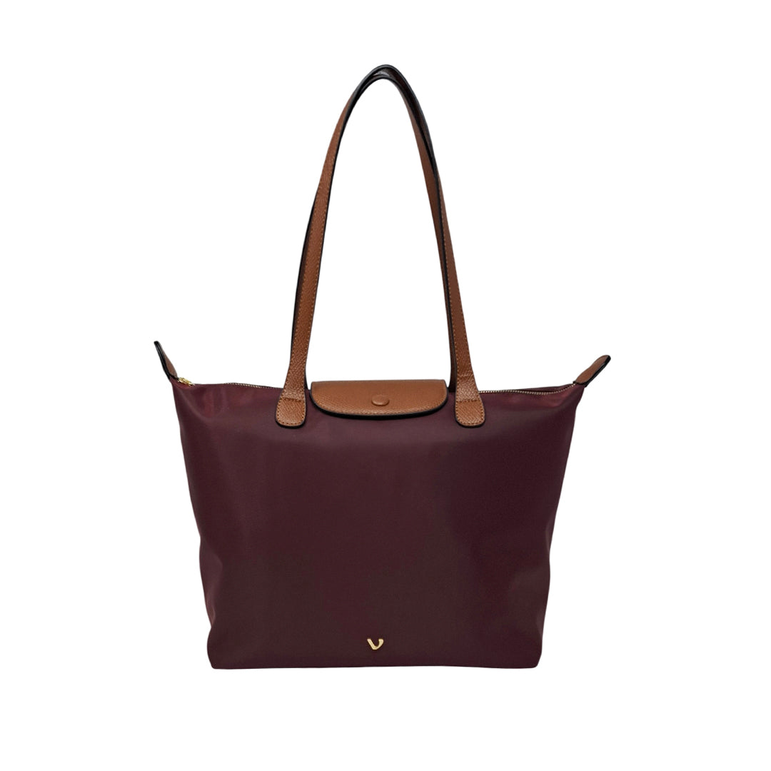 Cartera Tote Fabi para mujer color vino