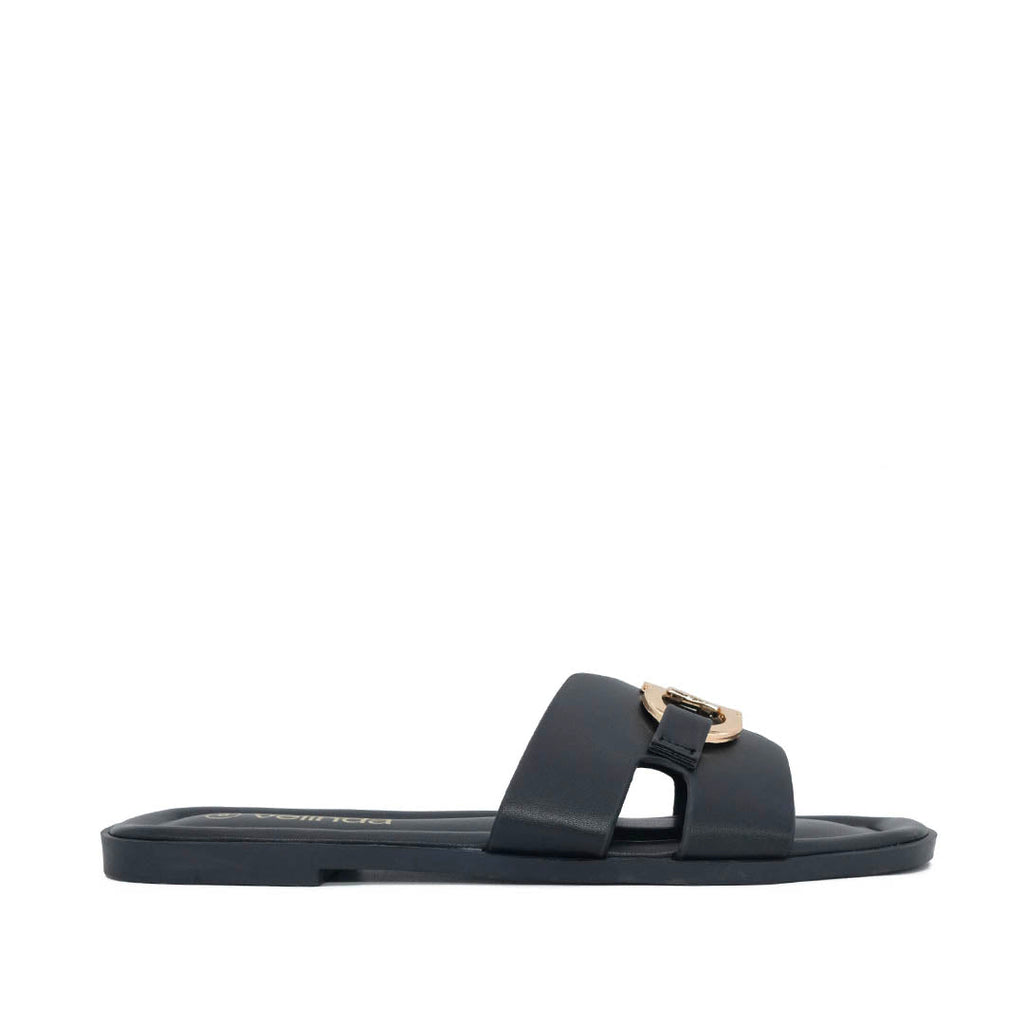 Sandalias Flats Amanda para mujer color negro