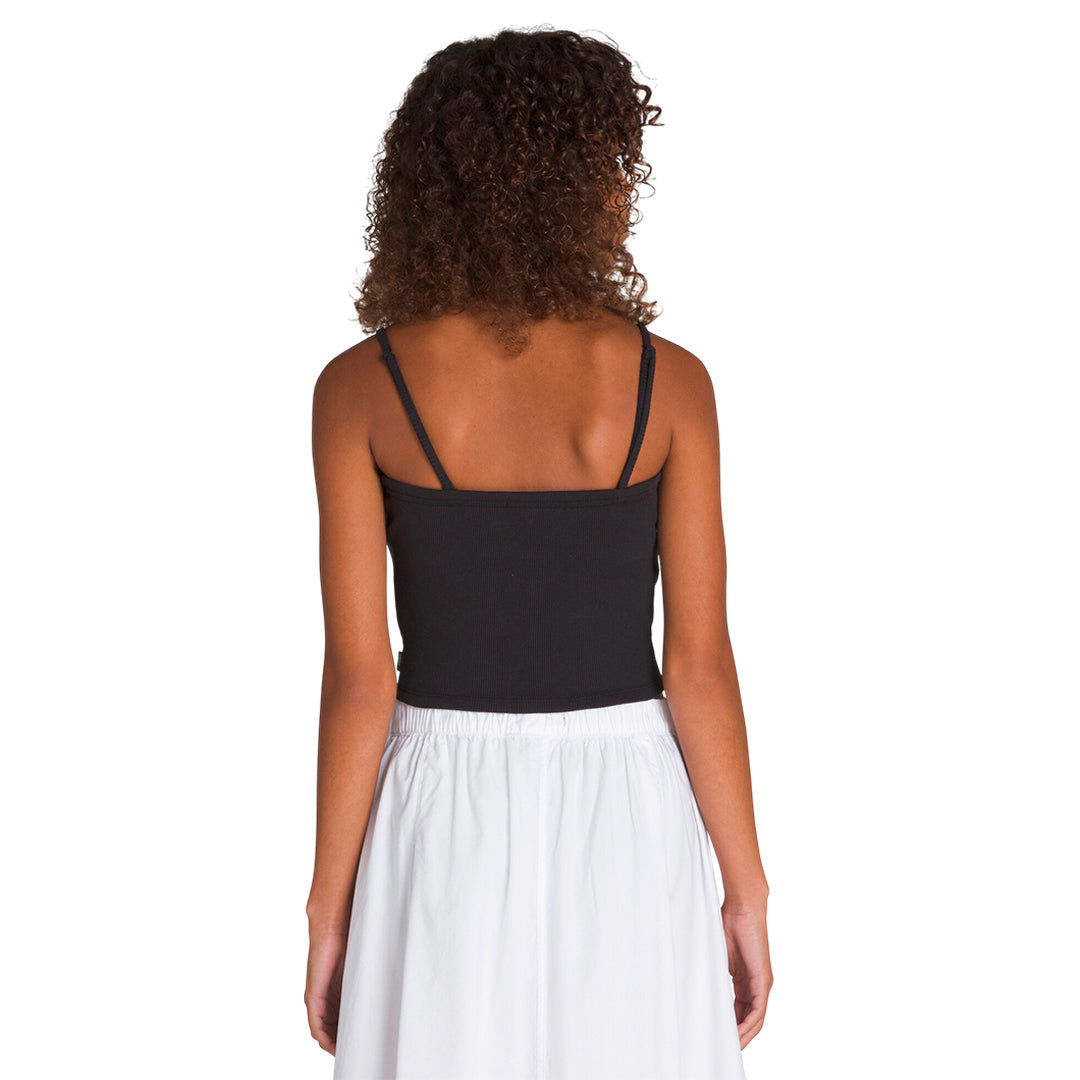 Camiseta Rib Tube para mujer color negro