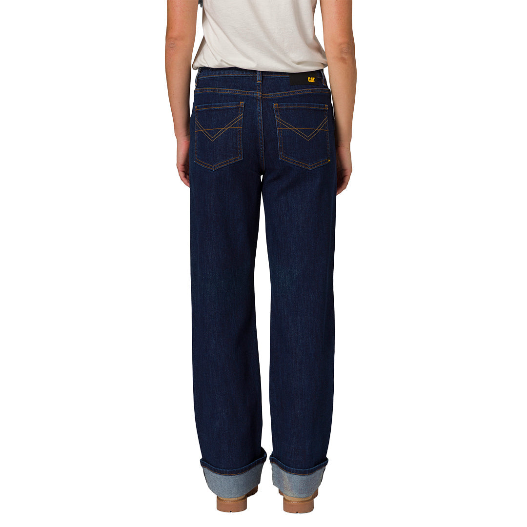 Jeans slim Relaxed Cuff para mujer color navy